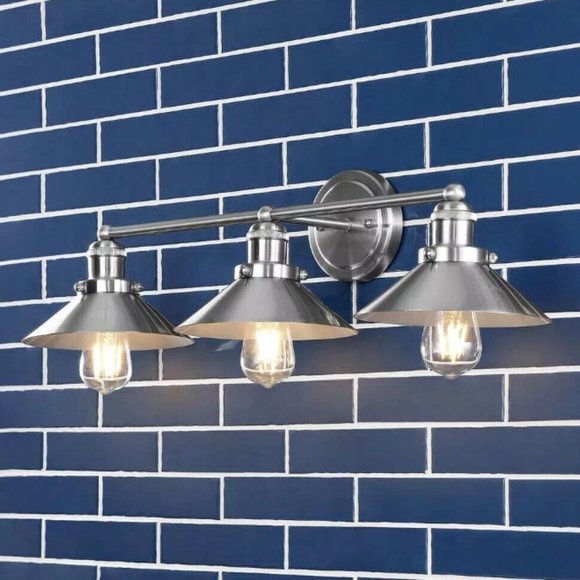 JONATHAN Y Lighting JYL7428 July 3 Light 27"W LED Bathroom Vanity - Nickel - Picture 3 of 5